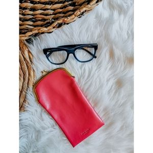 Blue Kate Spade Eyeglasses and Hot Pink Case